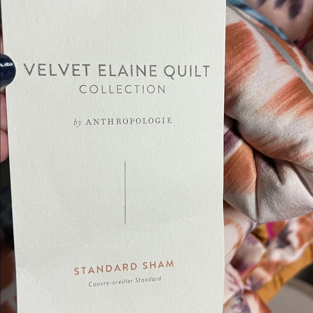 Anthropologie Velvet Elaine Pillow Sham Standard Size x2 New